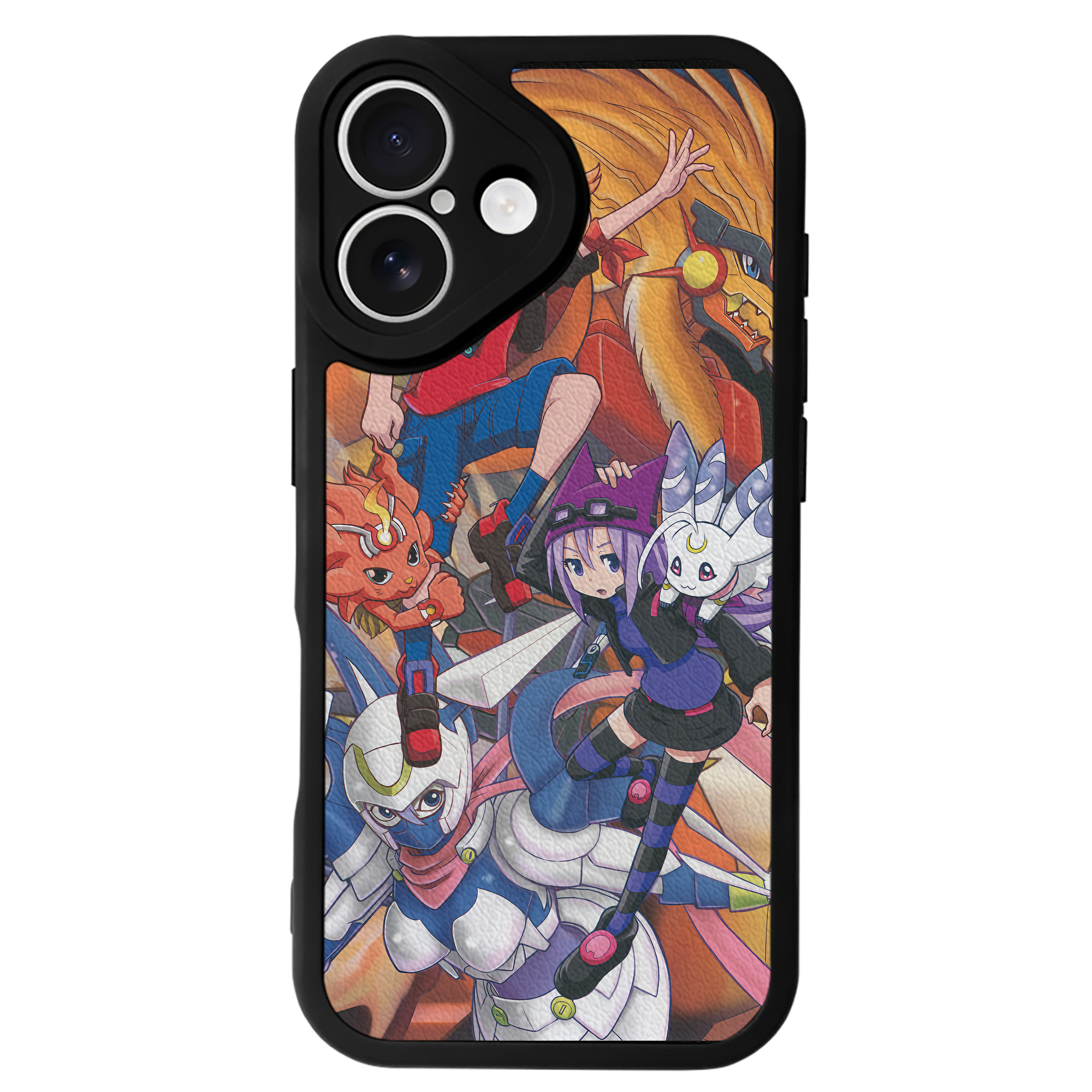 （画像用） Digimon デジタルモンスター/デジモン 【iPhone 16シリーズ対応】シリコンスマホケース（レザー調） 材質：シリコン